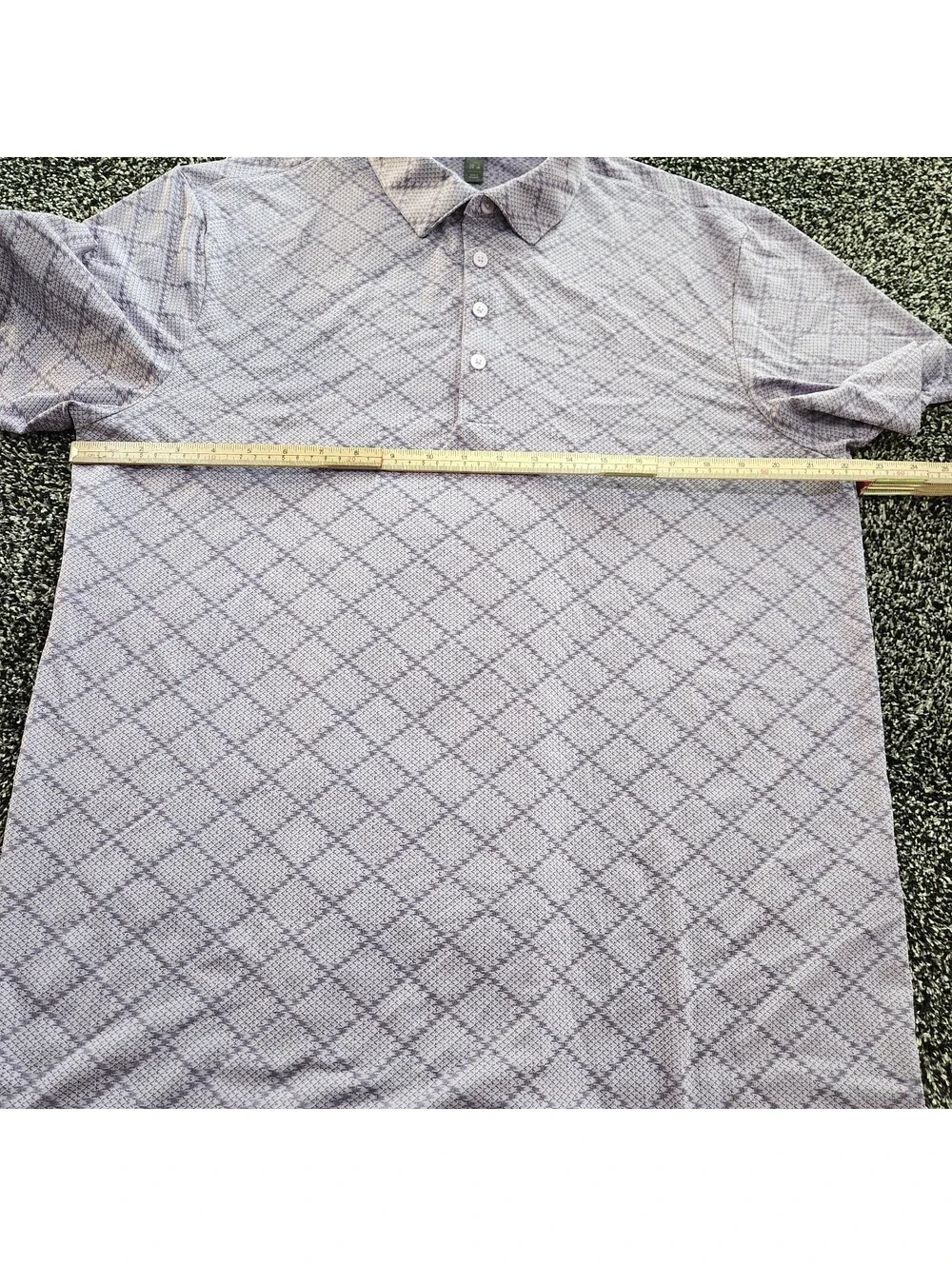 Adidas Ultimate365 Golf Polo Shirt L Purple Houndstooth PGA Midwest Section Mens